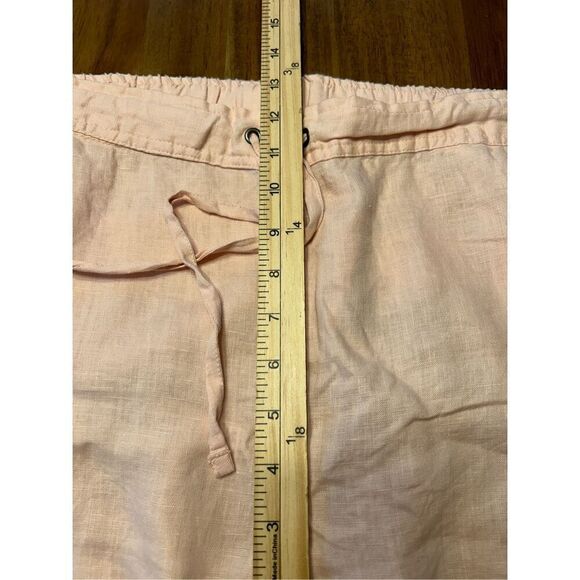 Vince Camuto Women's Peach Linen Tie Front Wide Leg Pants Size 1X Pockets - Picture 8 of 10